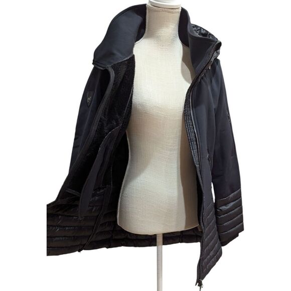 Goode Rider Ladies Medium Around Town Goose Down Coat Softshell Puffer Hooded - Picture 12 of 14